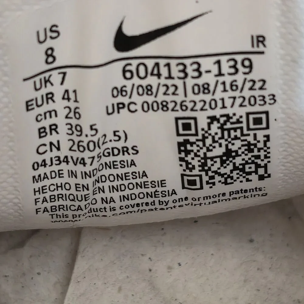 Nike Air Max Plus Triple White Running Shoes 604133-139 Men's Size 8